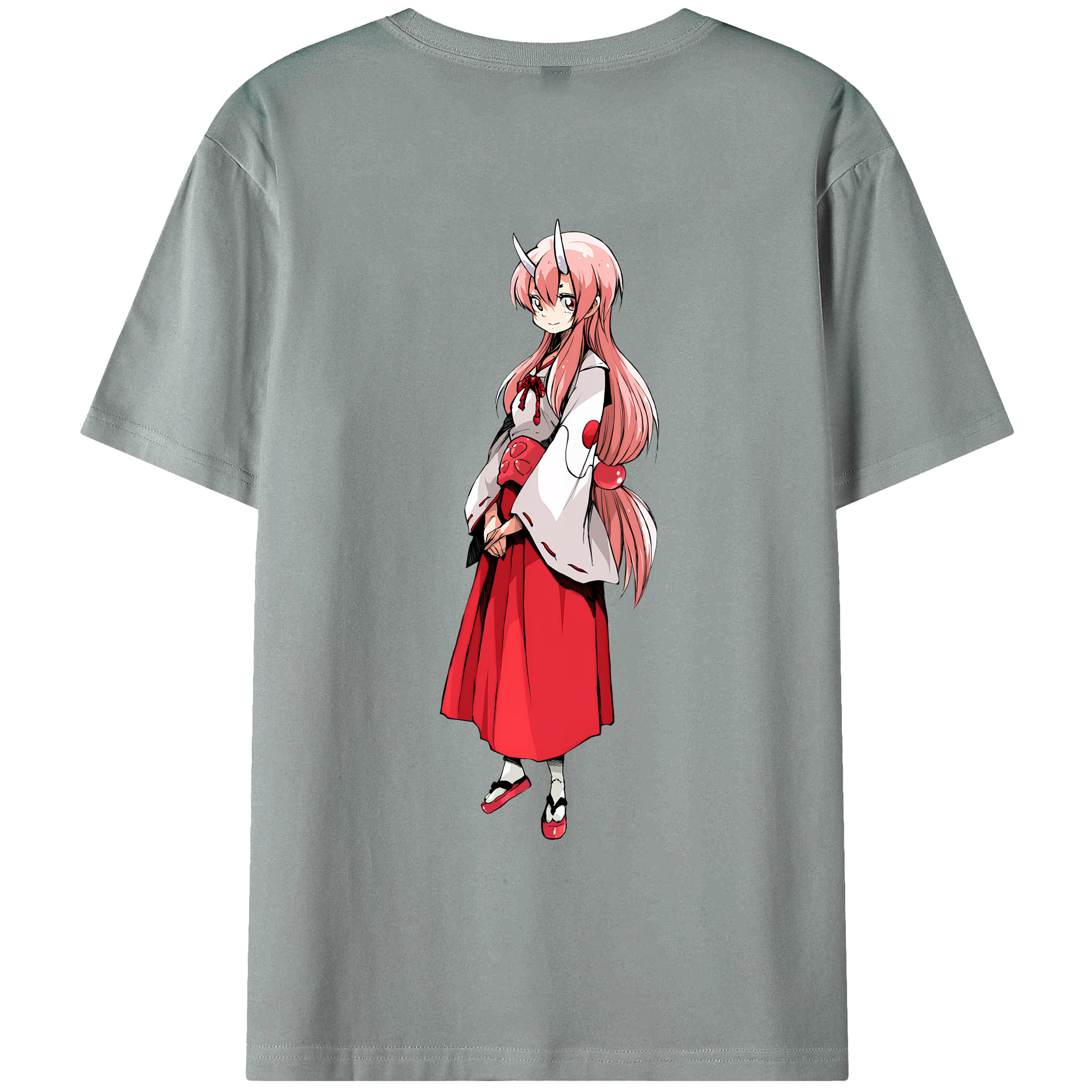 （画像用） 転スラ Regarding Reincarnated to Slime 綿100％ メンズ半袖Tシャツ（バックプリント） 通気性